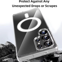 Magnetic For Magsafe Wireless Charging Case For Samsung Galaxy S26 Ultra S25 S24 Ultra FE Plus Clear Hybrid PC Hard Cover Soft