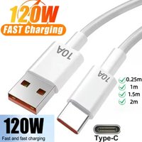 0.25m/1m/1.5m/2m 120W 10A USB To Type C Fast Charging Data Cable for iPhone Samsung Xiaomi Huawei Type C Mobile Phone Data Cord