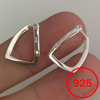 2026 925 Silver Geometric Square Ear Buckle Earrings For Women Girl Korean Fashion New Jewelry Friend Gift Party серьги женские