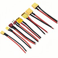 1 pair XT60 XT30 XT90 T Plug Male Female Connector with 10CM Wire, 12/14/16AWG Silicone Cable for RC Lipo Battery