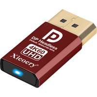 4K60Hz DisplayPort Dummy Plug EDID Emulator – Headless Ghost Adapter for 1080P/60-120Hz, Ultrawide 3440×1440, GPU & Server Use