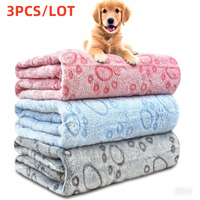 3 PCS Soft and Fluffy Quality Pet Blanket, Cute Paw Print Dog Blanket, Plush Pet Mat, Warm and Comfortable Cat and Dog Blanket