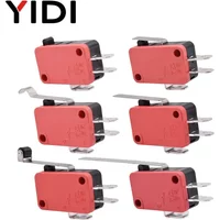 10pcs V-15 V-151 V-152 V-153 V-154 V-155 V-156-1C25 Micro Momentary Travel Limit Switch Roller Lever Arm Switch SPDT 1NO1NC