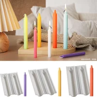 S/M/L Long Round Candlestick Silicone Mold DIY Aromatic Wax Rod Cone Candle Mold Acrylic Material Candle Making Supplies