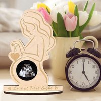 Baby Announcement Baby Ultrasound Photo Frame Pregnancy Gift Wooden Pregnant Mother Souvenir Home Decoration