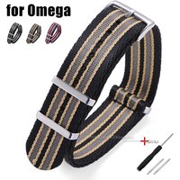 20mm Nylon Strap for Seiko for Omega Seamaster 300 007 Canvas Replacement Bracelet Men Women Universal Watch Band Accessories