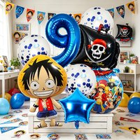 Anime One Piece Aluminum Film Balloons Luffy Shape Foil Balloon Boys Birthday Party Decoration Items