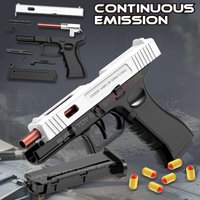 G18 Toy Gun. Air Gun Pistol CS Shooting Toy Gun Automatic Shell Throwing Soft Bullet Toy Gun (Quick Disassembly)