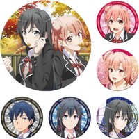 58mm Anime My Teen Youth Romantic Comedy Is Wrong As I Expected SNAFU Cosplay COSTUME Badge Pin SPTE Tinplate Brooch Prop Gilf