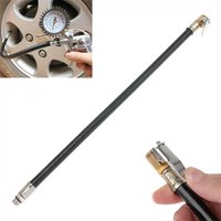 1PC Flexible Air Tire Inflator Hose With Self-Locking Chucks For Car Pump 14.76 Inch Rubber & Alloy Connector