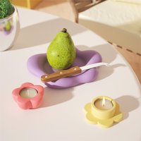 Floret Tea Light Candlestick Mold Silicone Concrete Candle Holder Mould for Plaster Tray Making Tools