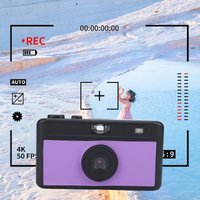12MP Camera Retro Mirrorless Camera with Fill Light 0.96 Inch Color Screen Film Camera Shape with Physical Viewfinder