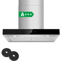Topstrong 60cm Wall Mounted 400m³/h A+++ LED Touch Control Stainless Steel Extractor Fan Quiet 52dB Kitchen Hood