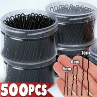 50-500Pcs Black U Shape Hair Clips Invisible Straight Bobby Pins Women Updo Bun Hair Styling Tool Professional Hair Accessories