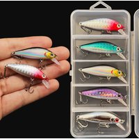 5pcs/box Lure Kit Sinking Minnow 3.3g 4.5g Baits Treble Hooks Wobbler Plopper Fishing Tackle Box Rattle Cranbait Pesca Jerkbait