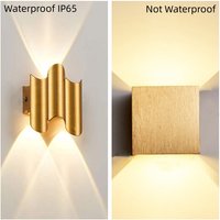 LED Wall Light Outdoor Waterproof IP65 Porch Garden Wall Lamp & Indoor Bedroom Bedside Decoration Lighting Lamp Aluminum Golden