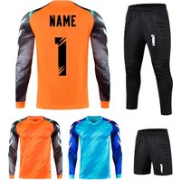 Boys Girl Soccer Goalkeeper Uniform Protective Sponge Men Women Long Sleeve Football Training Goalkeeper Top Soccer Jersey Pants
