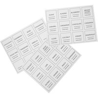 3 Sheets Coffee Labels Waterproof Plastic Decals for Syrup Bottles Clear Sticky Labels for Food Containers Kitchen Organization