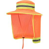 High Visibility Reflective Hat for Men Work Sun Cap with Wide Brim And Neck Flap Breathable Bucket Design