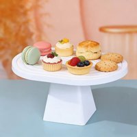 1PC Nordic Style Plastic Dessert Display Stand,Oval Cake Stand Fruit Tray for Wedding Birthday Party Afternoon Tea