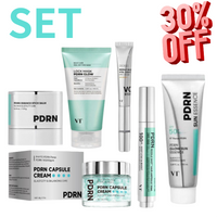 VT PDRN Glow Repair Skincare Kit, All‑in‑One Anti‑Aging Hydrating Facial Set with UV Sunscreen Peel‑Off Mask Eye Cream Korean