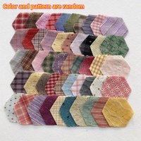 50 pieces of pre-dyed hexagon vintage dyed fabric pre-cut, suitable for DIY bag making, hand quilting and patchwork