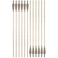 6/12PCS Archery Bamboo Arrows with 5inch Turkey Feather OD 8mm Arrow Shaft for Bow and Arrow Hunting Shooting Accessories