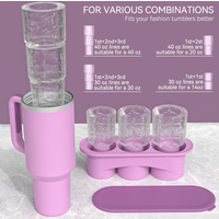 Ice Cube Tray for ST Cup Tumbler Cup , Cylinder-Shaped Silicone Ice Mold with Lid , Stanley Cup Accessories