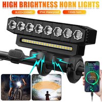 AliExpress NONE USB Rechargeable Bike Front Light 130dB Cycling Bike Horn Waterproof 6 Lighting Modes Bicycle Bell Front Light Easy to Install