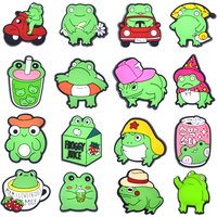 Hot Sale PVC Frog Shoe Charms Animals Pin Fit for Crocs Accessories Charms DIY Clogs Decoration Party Gifts