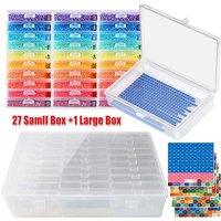 2 in 1Diamond Art Tray Storage Box, Diamond Printing Tools Accessories, Desk organizer Box For DIY Crafts Accessories Jewelry Be