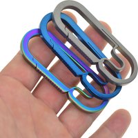 2,75 zoll 70mm Große Ti keychain farbe Solide titanium oval snap Lock Karabiner Schlüssel ring Sicherheit Haken DIY FOB EDC camping outdoor