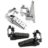 Universal Retro Motorcycle Clamp-on Steel Foldable Foot Step Pegs MTB BMX bike Folding Pedal Footrest Footpeg Parts