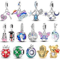 NEW 925 Sterling Silver Charms Cat Planet Ballet Shoes Pendant Beads fit Bracelet Necklace Diy For Woman Jewelry Matching