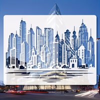 A4 29 *21cm skyscraper DIY Stencils Wall Painting Scrapbook Coloring Embossing Album Decorative Paper Card Template,wall