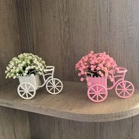 AliExpress NONE Light Luxury Modern Style Bicycle Flower Basket with Beautiful Artificial Flowers and Baby's Breath, Warm Home Decor for Cabinets, Bookshelves, Desktop Ornaments, Birthday, Housewarming, Valentine's