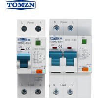 TOMZN 2P AC230V 63A AFDD RCBO C Curve AC Type 35MM DIN Rail Short-circuit Overload Fault Arc Protection 6kA Circuit Breaker MCB