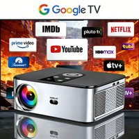 HORLAT 40000 Lumen 4K Google TV LED-Projektor 3D Kino Full HD 1080P Video Heimkino Auto-Keystone 5G WLAN Tragbarer Projektor