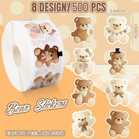 500pcs Bear Thank You Sticker for DIY Gift Handmade Baking Cake Box Decor Stickers Business
