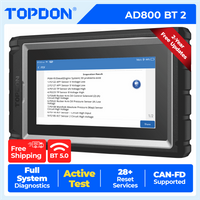 TOPDON AD800 BT 2 CAN FD Outil de diagnostic automobile pour tous les systèmes, bidirectionnel, 28+ fonctions de réinitialisation, scanner OBD, FCA SGW, outil de diagnostic sans fil Bluetooth
