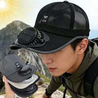 Summer New Solar Charging Fan Hat Mesh Cover Breathable Casual UV Protection Creative Outdoor Sunshade Baseball Cap Sport Style