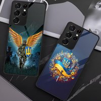 Art Ukraine Flag Phone Case For Samsung S25 S24 Ultra 23 Fe 22 Plus Galaxy A54 A55 A16 A13 A24 A15 A25 Glass Cover