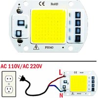 F6040 20W/30W/50W AC 220V COB Module LED Chip Diodes Lamp Bulb for Outdoor Focus Spotlight Garden Integrated Light Beads