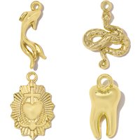 10pcs/lot Gold Plated Penguin Earring Pendant High Polished Snake Tooth Zinc Alloy DIY Charm Women Necklace Making Jewelry