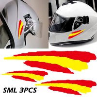 AliExpress NONE 3pcs Spanish Flag Reflective Motorcycle Stickers Moto Motor Bike Helmet Front Fairing Fuel Tank Scooter Vinyl Decals Accessories