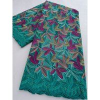 Nigerian Swiss Voile Lace Embroidered Fabrics with Stones African Party Dresses For Women Sewing High Quality 2026 5 yards 4805