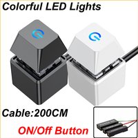 2m Computer External Switch Button Power Cable LED Light PC Motherboard Desktop Start Power On/Off Button For Home Office