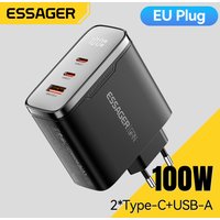 Essager 100W GaN USB C Charger Digital Display QC PD3.0 Fast Charging Type C Charger for iPhone 17 16 Samsung MacBook Pro Switch