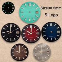 30.5mm S Logo NH35 Dial Nautilus Dial For NH35 NH36 Movements NH35 Accessories Green Luminous High-Quality Watch Repair