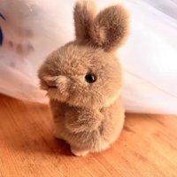PP Cotton Bunny Plush Keychain Lifelike Stuffed Animal Bunny Plush Ornaments 11cm Kawaii Bunny Plush Toy Keyrings Accessories